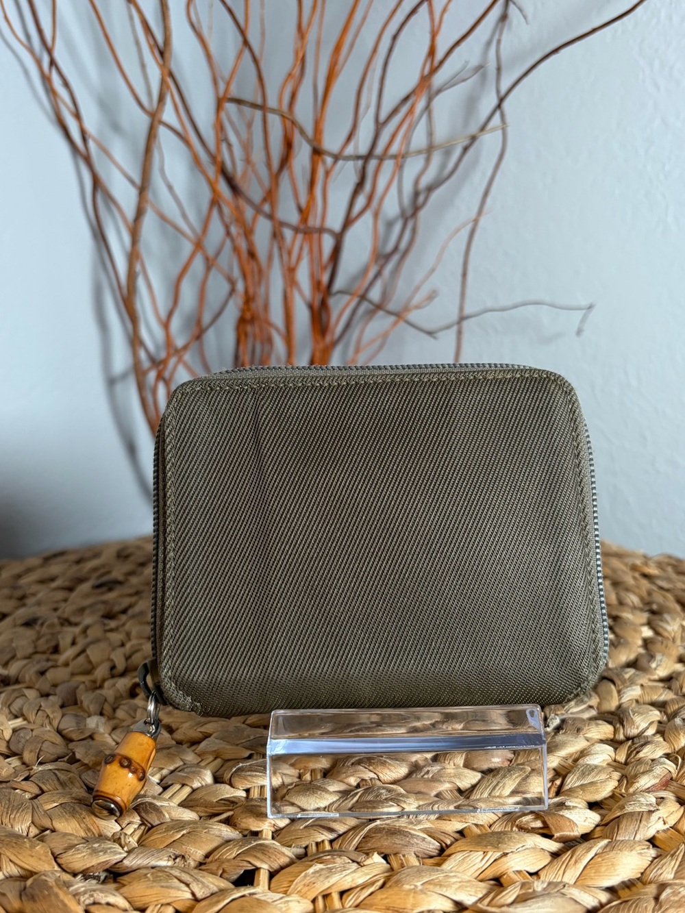 GUCCI BAMBOO COMPACT ZIP WALLET